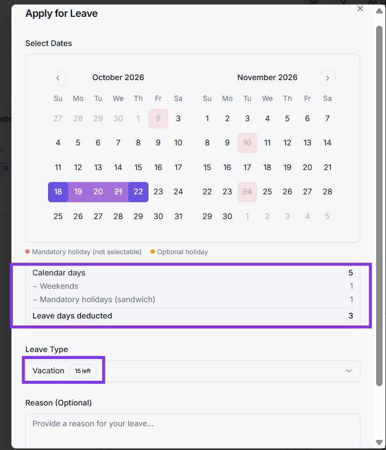 Sorted: Smart day count